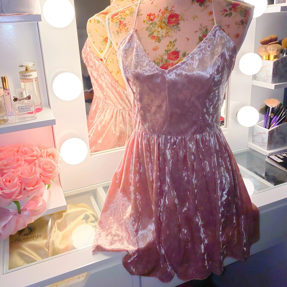 Pink velvet romper